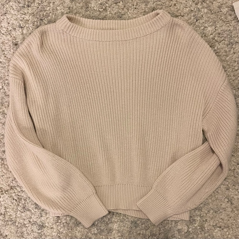 white sweater